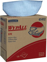 WypAll - X70 Reusable Shop Towel/Industrial Wipes - Pop-Up, 16-3/4" x 9" Sheet Size, Blue - Exact Industrial Supply