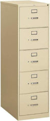 Hon - 18-1/4" Wide x 60" High x 26-1/2" Deep, 5 Drawer Vertical File - Steel, Putty - Exact Industrial Supply