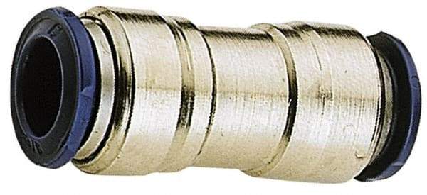 Alpha Technologies - 5/16" Outside Diam, Nickel Plated Brass Push-to-Connect Tube Union - 250 Max psi, Tube to Tube Connection, Buna O-Ring - Exact Industrial Supply