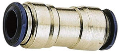 Alpha Technologies - 5/32" Outside Diam, Nickel Plated Brass Push-to-Connect Tube Union - 250 Max psi, Tube to Tube Connection, Buna O-Ring - Exact Industrial Supply