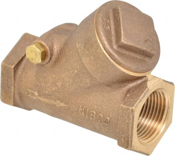 NIBCO - 1" Bronze Check Valve - Y-Pattern, FNPT x FNPT, 400 WOG - Exact Industrial Supply