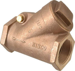 NIBCO - 1-1/2" Bronze Check Valve - Y-Pattern, FNPT x FNPT, 400 WOG - Exact Industrial Supply