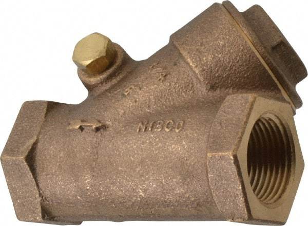 NIBCO - 3/4" Bronze Check Valve - Y-Pattern, FNPT x FNPT, 400 WOG - Exact Industrial Supply