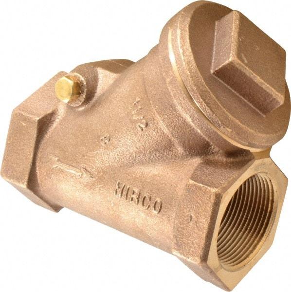 NIBCO - 1-1/2" Bronze Check Valve - Y-Pattern, FNPT x FNPT, 600 WOG - Exact Industrial Supply