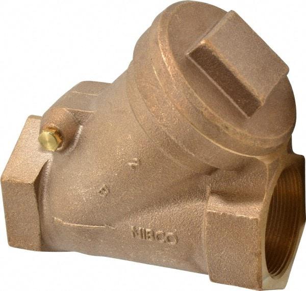 NIBCO - 2" Bronze Check Valve - Y-Pattern, FNPT x FNPT, 600 WOG - Exact Industrial Supply