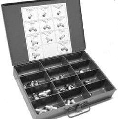 Alpha Technologies - 55 Piece, Push to Connect Fitting Kit - 1/8 to 3/8 NPT, 1/4" Tube - Exact Industrial Supply