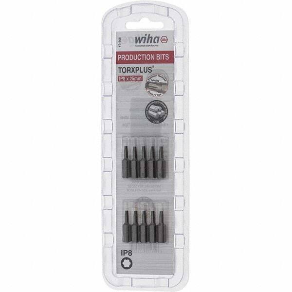 Wiha - 1/4" Drive IP8 Torx Plus Screwdriver Bit - 1" OAL, Insert Bit - Exact Industrial Supply