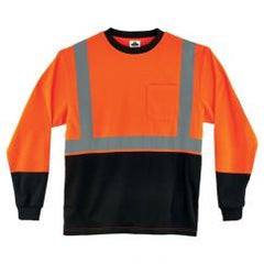 8291BK 5XL ORG/BLK LG SLV T-SHIRT - Exact Industrial Supply