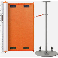 Barrier Parts & Accessories; Accessory Type: Free-Standing Pole; Color: Silver; Height (Inch): 43; Base Material: Powder Coated Steel; Mount Type: None; Length (Inch): 18; Width (Inch): 18; Finish/Coating: Powder Coated; For Use With: Any  ZonePro Barrier