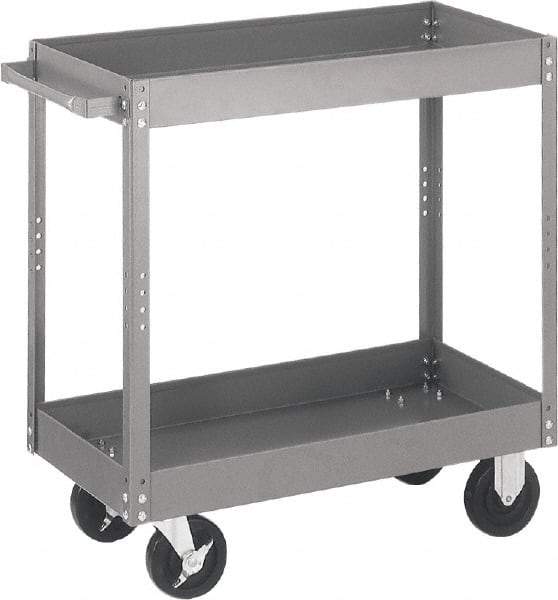 Quantum Storage - 500 Lb Capacity, 30" Wide x 16" Long x 32" High Standard Utility Cart - 3 Shelf, Steel - Exact Industrial Supply