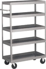 Quantum Storage - 1,000 Lb Capacity, 42" Wide x 18" Long x 57" High Shelf Cart - 5 Shelf, Steel - Exact Industrial Supply