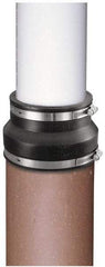 Made in USA - 8" PVC Flexible Pipe Coupling with Clamp - 6" Long, Pipe x Pipe, Stainless Steel Clamp - Exact Industrial Supply