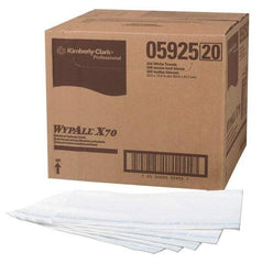 WypAll - 1/4 Fold Food Service Wipes - Box, 23-1/2" x 12-1/2" Sheet Size, Blue & White - Exact Industrial Supply