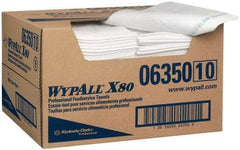 WypAll - 1/4 Fold Food Service Wipes - Box, 24" x 13-1/2" Sheet Size, Blue & White - Exact Industrial Supply