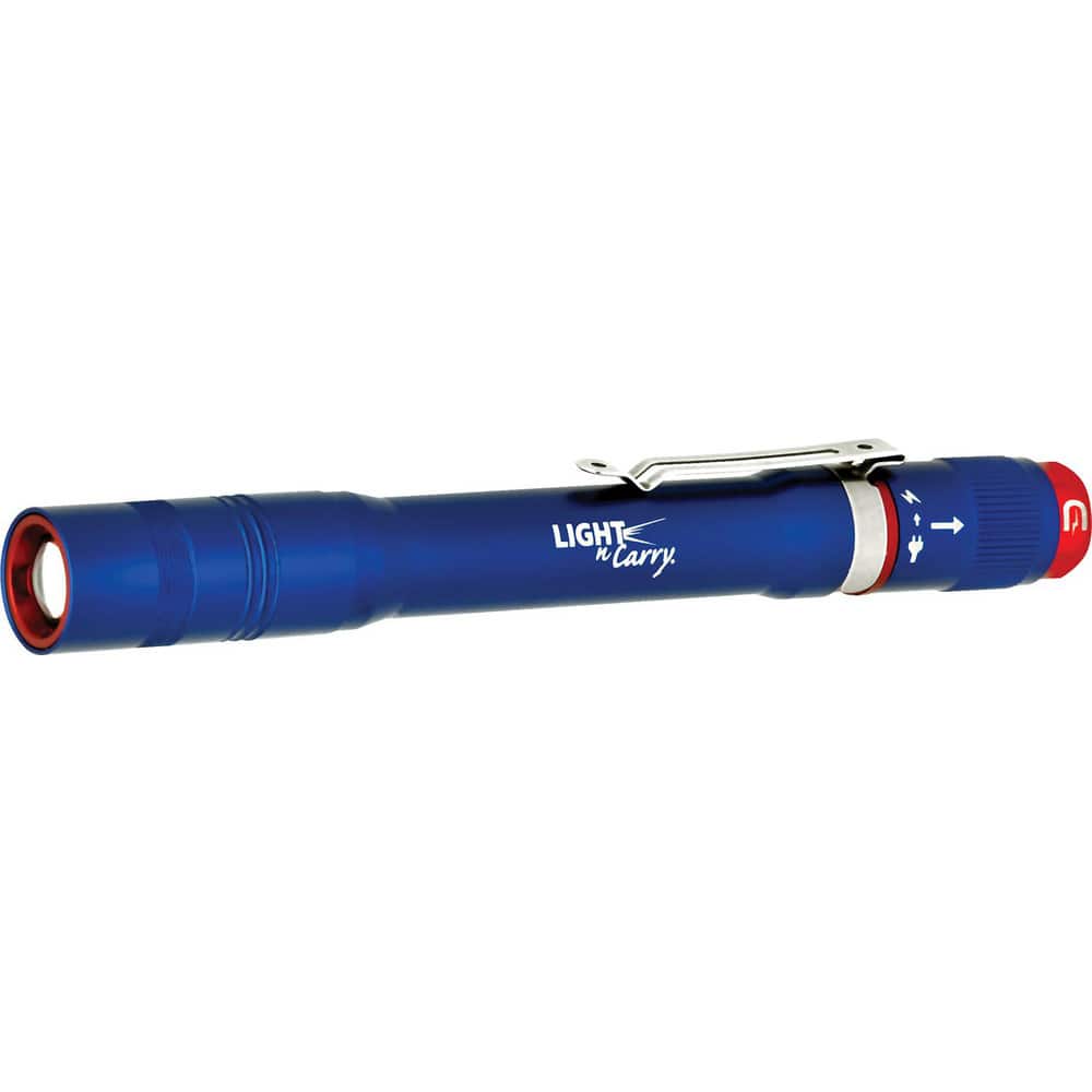 Flashlights; Light Output: 120 lm; Bulb Type: LED; Material: Aluminum; Run Time: 3; Lumens: 120; Light Output Modes: High; Housing Color: Blue; Batteries Included: Yes; Overall Length: 6.00; Battery Size: 10580; Rechargeable: Yes; Number Of Batteries: 1