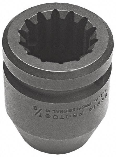 Proto - #5 Spline Drive, 2-1/4" Socket, Impact Socket - 6 Points, 4-3/16" OAL - Exact Industrial Supply