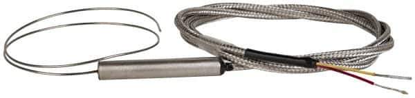 Thermo Electric - 0 to 2012°F, K Flexible, Thermocouple Probe - 3 Ft. Cable Length, Stripped Ends, 12 Inch Probe Sheath Length, 4 Sec Response Time - Exact Industrial Supply