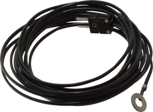 Thermo Electric - 0 to 221°F, J Surface, Thermocouple Probe - 25 Ft. Cable Length, Mini Connector, 15 Sec Response Time - Exact Industrial Supply