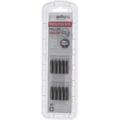 Wiha - #3, Phillips & Insert Screwdriver Bit - 1/4" Drive, 1" OAL - Exact Industrial Supply