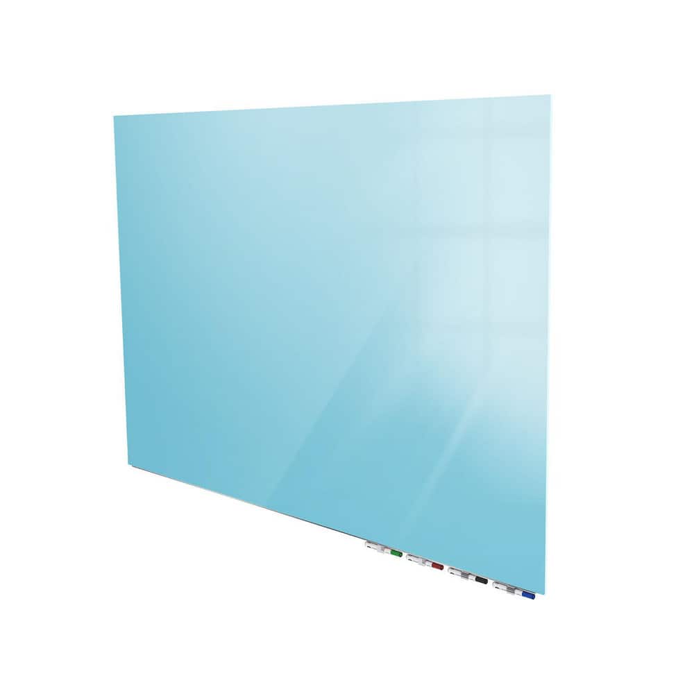 Ghent Aria Low Profile Magnetic Glass Whiteboard, 4'H x 8'W, Horizontal, Blue