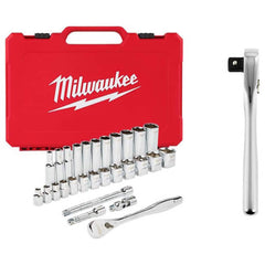 Combination Hand Tool Sets; Set Type: Mechanic's Tool Set; Container Type: Plastic Storage Case; Measurement Type: Inch; Includes: Deep Well Sockets; 3/8″ Drive 5″ Ratchet; Universal Swivel 90-Tooth Ratchet; 1/4, 5/16, 3/8, 7/16, 1/2, 9/16, 5/8, 11/16, 3/