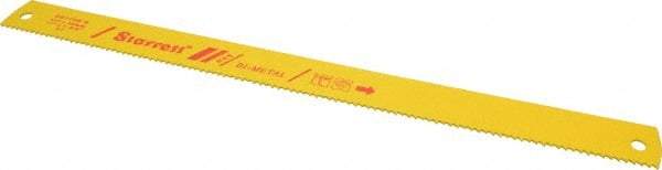 Starrett - 17" Long, 6 Teeth per Inch, Bi-Metal Power Hacksaw Blade - Toothed Edge, 1-3/8" Wide x 0.062" Thick - Exact Industrial Supply