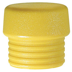 Split Head Mallet Face 1.5″ Med Hard Shore Hardness 65-D, Yellow, Polyurethane - Exact Industrial Supply