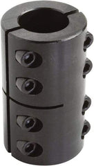 Climax Metal Products - 8mm Inside x 24mm Outside Diam, Two Piece Rigid Coupling without Keyway - 35mm Long - Exact Industrial Supply