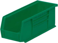 Akro-Mils - 20 Lb. Load Capacity, 10-7/8" Deep, Green Polymer Hopper Stacking Bin - 4" High x 4-1/8" Wide x 10-7/8" Long - Exact Industrial Supply