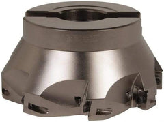 Seco - 8 Inserts, 5" Cut Diam, 1" Arbor Diam, 0.669" Max Depth of Cut, Indexable Square-Shoulder Face Mill - 0/90° Lead Angle, 2.48" High, XO.X 1806.. Insert Compatibility, Through Coolant, Series Power Turbo - Exact Industrial Supply