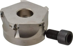 Seco - 5 Inserts, 4" Cut Diam, 1-1/2" Arbor Diam, 0.433" Max Depth of Cut, Indexable Square-Shoulder Face Mill - 0/90° Lead Angle, 2" High, XO.X 1204.. Insert Compatibility, Through Coolant, Series Super Turbo - Exact Industrial Supply