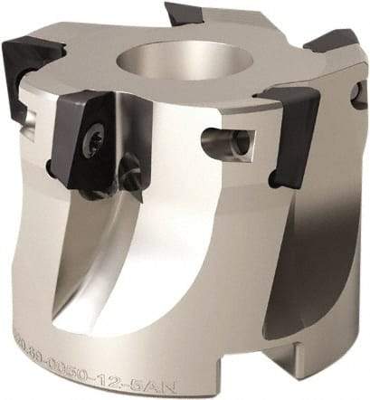 Seco - 5 Inserts, 63mm Cut Diam, 27mm Arbor Diam, 9mm Max Depth of Cut, Indexable Square-Shoulder Face Mill - 90° Lead Angle, 40mm High, XOMX 10T3 Insert Compatibility, Through Coolant, Series Turbo 10 - Exact Industrial Supply