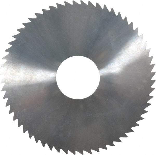 Made in USA - 2-1/4" Diam x 0.064" Blade Thickness x 5/8" Arbor Hole Diam, 60 Tooth Slitting and Slotting Saw - Arbor Connection, Solid Carbide, Concave Ground - Exact Industrial Supply