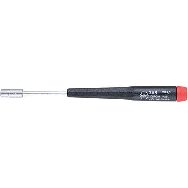 Wiha - 5.5mm Solid Shaft Precision Nutdriver - Cushion Grip Handle, 6-11/16" OAL - Exact Industrial Supply