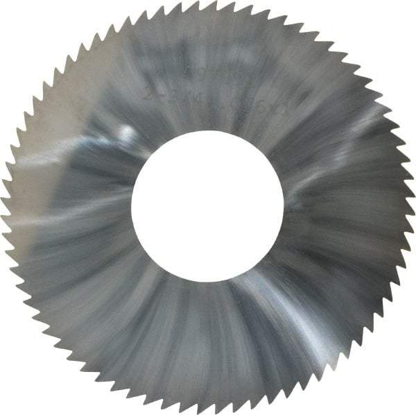 Made in USA - 2-3/4" Diam x 0.036" Blade Thickness x 1" Arbor Hole Diam, 72 Tooth Slitting and Slotting Saw - Arbor Connection, Solid Carbide, Concave Ground - Exact Industrial Supply