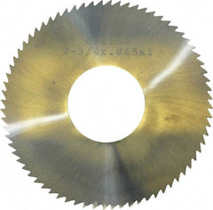 Made in USA - 2-3/4" Diam x 0.045" Blade Thickness x 1" Arbor Hole Diam, 72 Tooth Slitting and Slotting Saw - Arbor Connection, Solid Carbide, Concave Ground - Exact Industrial Supply
