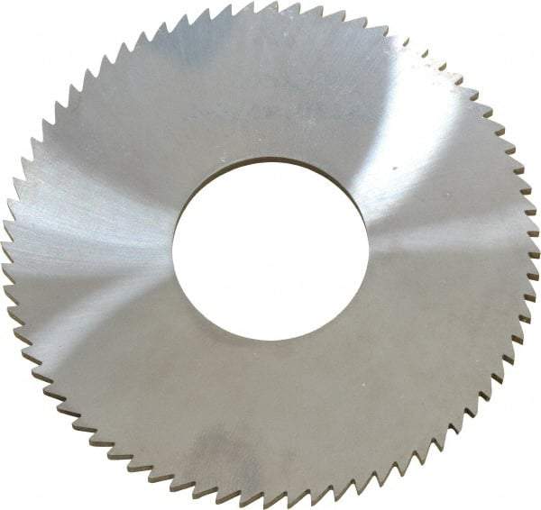 Made in USA - 2-3/4" Diam x 0.091" Blade Thickness x 1" Arbor Hole Diam, 72 Tooth Slitting and Slotting Saw - Arbor Connection, Solid Carbide, Concave Ground - Exact Industrial Supply