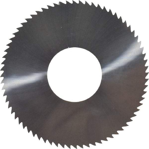 Made in USA - 2-3/4" Diam x 0.102" Blade Thickness x 1" Arbor Hole Diam, 72 Tooth Slitting and Slotting Saw - Arbor Connection, Solid Carbide, Concave Ground - Exact Industrial Supply