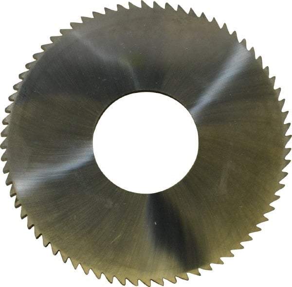 Made in USA - 2-3/4" Diam x 0.128" Blade Thickness x 1" Arbor Hole Diam, 72 Tooth Slitting and Slotting Saw - Arbor Connection, Solid Carbide, Concave Ground - Exact Industrial Supply