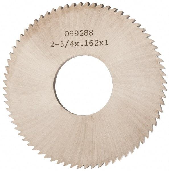 Made in USA - 2-3/4" Diam x 0.162" Blade Thickness x 1" Arbor Hole Diam, 72 Tooth Slitting and Slotting Saw - Arbor Connection, Solid Carbide, Concave Ground - Exact Industrial Supply