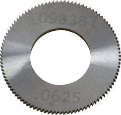 Made in USA - 1" Diam x 1/16" Thick, 1/2" Arbor Hole Diam, 98 Teeth, Solid Carbide Jeweler's Saw - Uncoated - Exact Industrial Supply