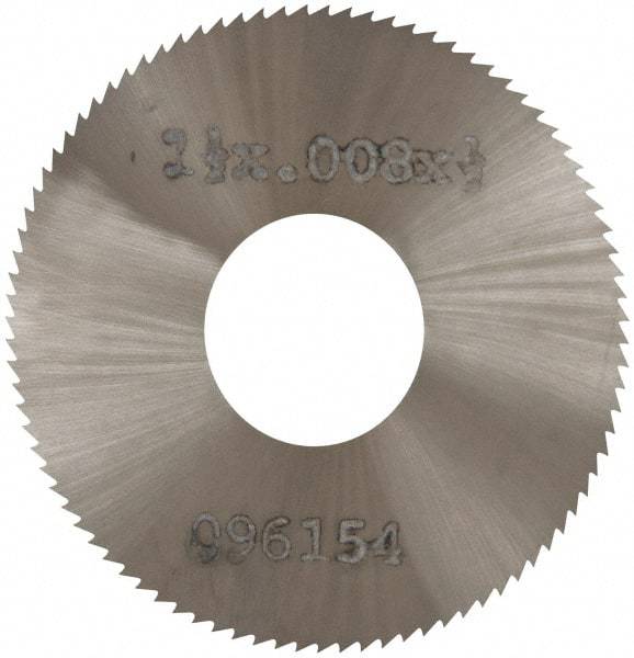 Made in USA - 1-1/2" Diam x 0.008" Blade Thickness, 1/2" Arbor Hole Diam, 140 Teeth, Solid Carbide, Jeweler's Saw - Uncoated - Exact Industrial Supply
