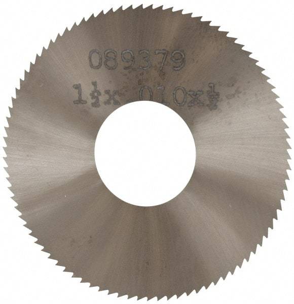 Made in USA - 1-1/2" Diam x 0.01" Blade Thickness, 1/2" Arbor Hole Diam, 130 Teeth, Solid Carbide, Jeweler's Saw - Uncoated - Exact Industrial Supply