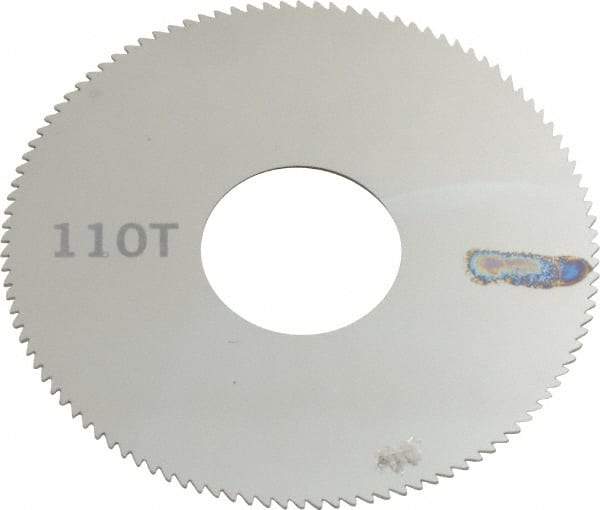 Made in USA - 1-1/2" Diam x 0.016" Blade Thickness, 1/2" Arbor Hole Diam, 110 Teeth, Solid Carbide, Jeweler's Saw - Uncoated - Exact Industrial Supply