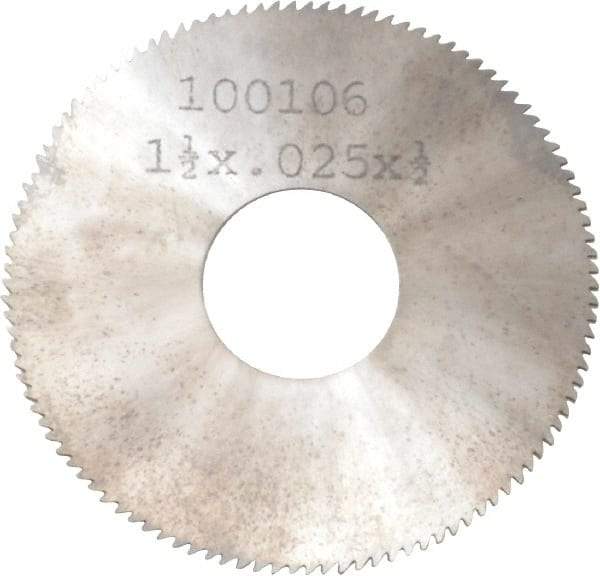 Made in USA - 1-1/2" Diam x 0.025" Blade Thickness, 1/2" Arbor Hole Diam, 110 Teeth, Solid Carbide, Jeweler's Saw - Uncoated - Exact Industrial Supply