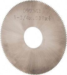 Made in USA - 1-3/4" Diam x 0.018" Blade Thickness, 1/2" Arbor Hole Diam, 130 Teeth, Solid Carbide, Jeweler's Saw - Uncoated - Exact Industrial Supply