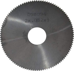 Made in USA - 2" Diam x 0.032" Blade Thickness, 1/2" Arbor Hole Diam, 110 Teeth, Solid Carbide Jeweler's Saw - Uncoated - Exact Industrial Supply