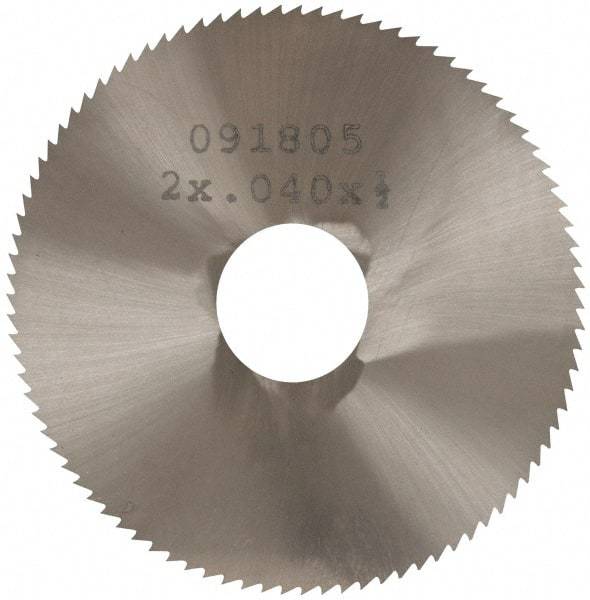 Made in USA - 2" Diam x 0.04" Blade Thickness, 1/2" Arbor Hole Diam, 110 Teeth, Solid Carbide Jeweler's Saw - Uncoated - Exact Industrial Supply