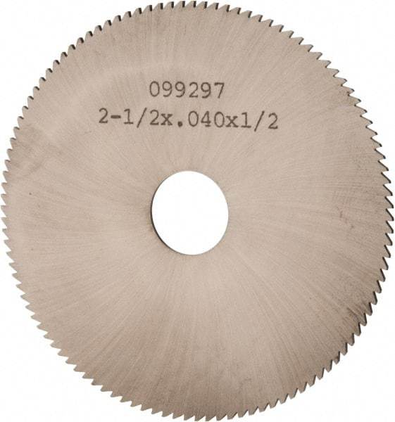 Made in USA - 2-1/2" Diam x 0.04" Blade Thickness, 1/2" Arbor Hole Diam, 110 Teeth, Solid Carbide, Jeweler's Saw - Uncoated - Exact Industrial Supply