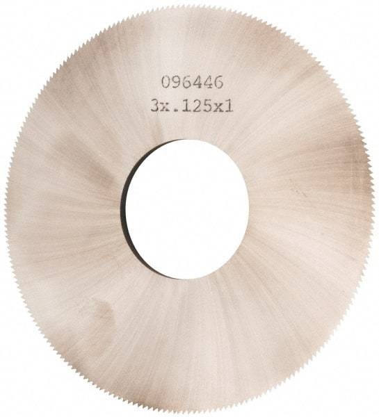 Made in USA - 3" Diam x 1/8" Thick, 1" Arbor Hole Diam, 230 Teeth, Solid Carbide Jeweler's Saw - Uncoated - Exact Industrial Supply